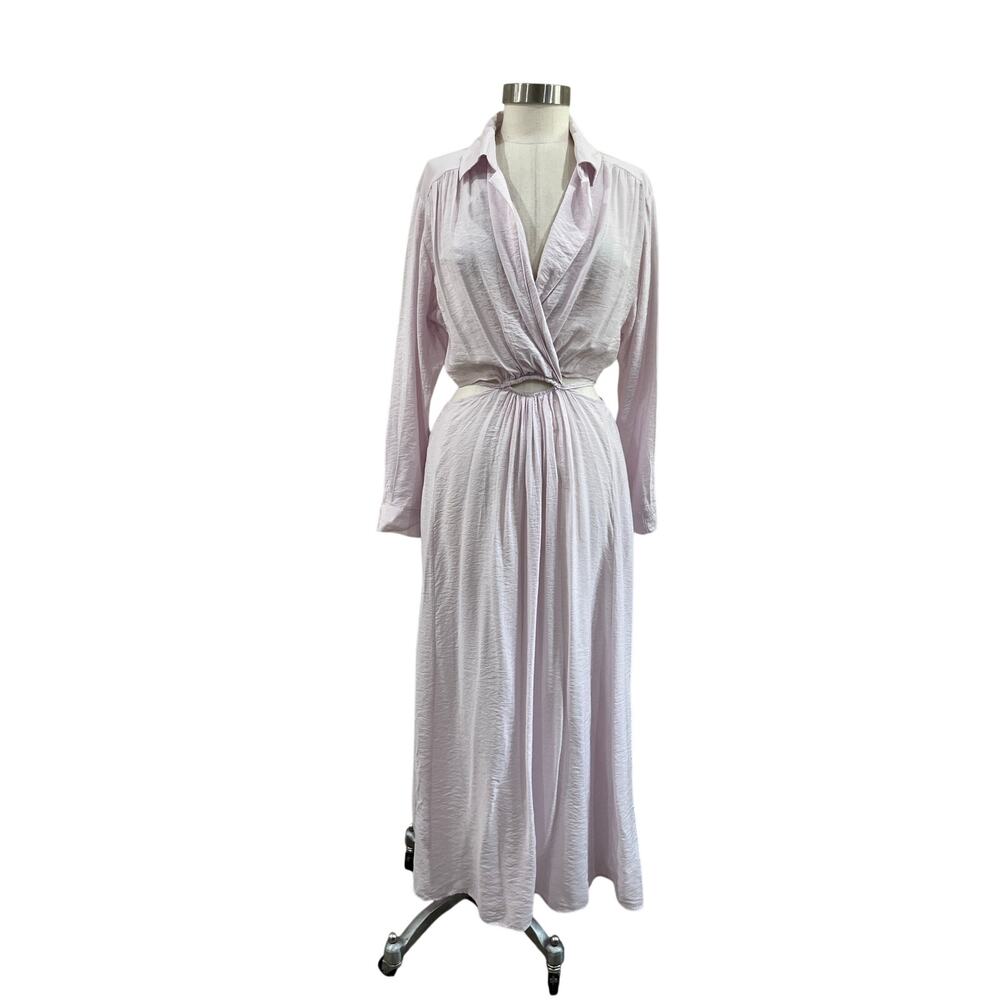 Young Fabulous & Broke Lavender Cutout Midi Dress Boho Resort Size Large - Picture 2 of 13
